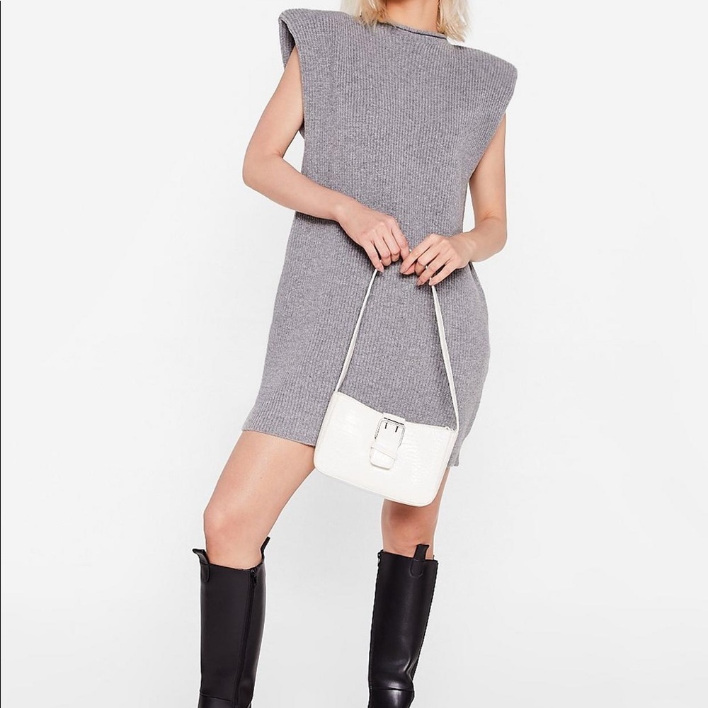 NWT Petite Shoulder Pad Mini Sweater Dress | Sz MP